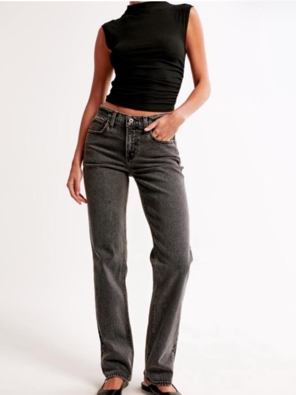 Abercrombie The Straight Mid Rise Jeans- 27/4s